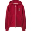 Burberry B Snake Cotton Zip Hoodie In Geranium