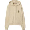 Burberry B Snake Cotton Zip Hoodie In Nutmeg