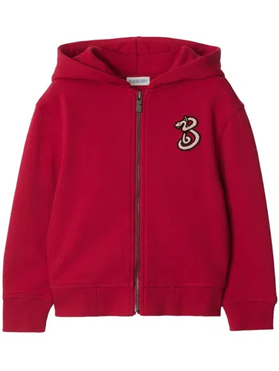 Burberry Kids' B Snake Hoodie In Red