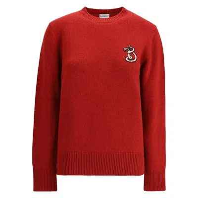 Burberry B Snake Wool Cashmere Sweater In Red