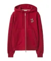 Burberry B Snake Cotton Zip Hoodie In Geranium