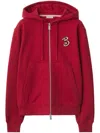 Burberry B Snake Cotton Zip Hoodie In Red
