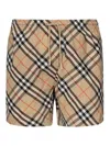 Burberry Swimming Costume With Vintage Check Pattern In Beige