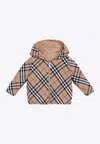 BURBERRY BABIES REVERSIBLE LOGO-EMBROIDERED JACKET