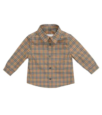 Burberry Baby Archive Check Stretch-cotton Shirt In Beige