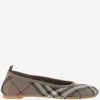 Burberry Knit Baby Nylon Blend Ballerinas With Knitted Traditional Check In Red