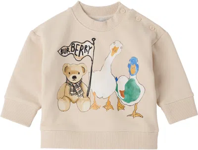 Burberry Kids' Baby Beige Bear Friends Sweatshirt In Neutral