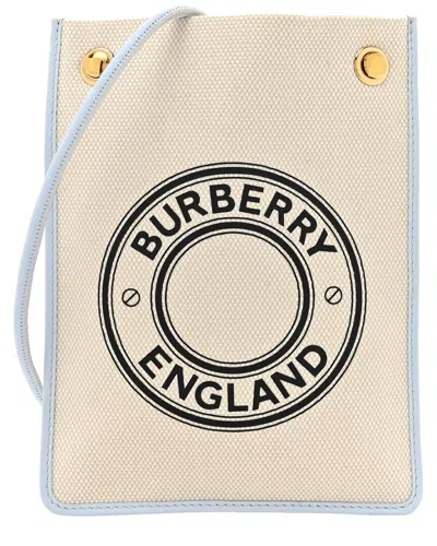 Burberry Baby Blue Canvas Calfskin Canvas Crossbody Pouch (authentic Pre-  Loved)
