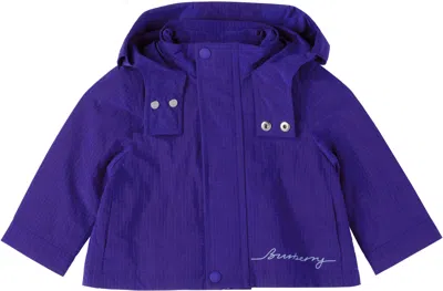 Burberry Baby Blue Nylon Jacket In Knight