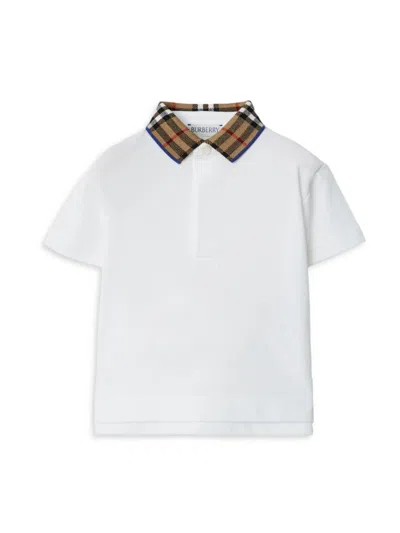 Burberry Baby Boy's & Little Boy's Check Collar Polo Shirt In White