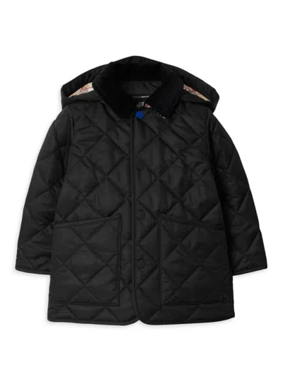 Burberry Baby Boy's & Little Boy's Hooded Quilted Coat In Black