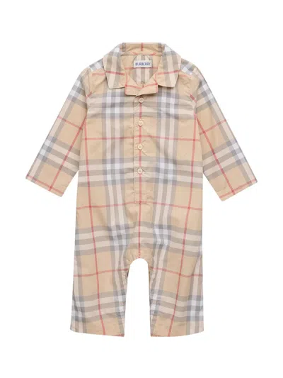 Burberry Baby Boy's Andreas Cotton Check Coveralls In Blue