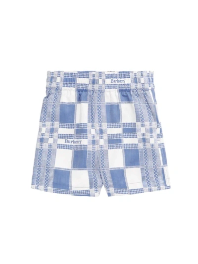 Burberry Baby Boy's Check Jacquard Shorts In Pale Blue