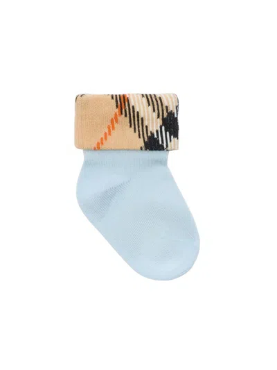 Burberry Baby Boy's Newborn 2-pack Check Socks In Blue