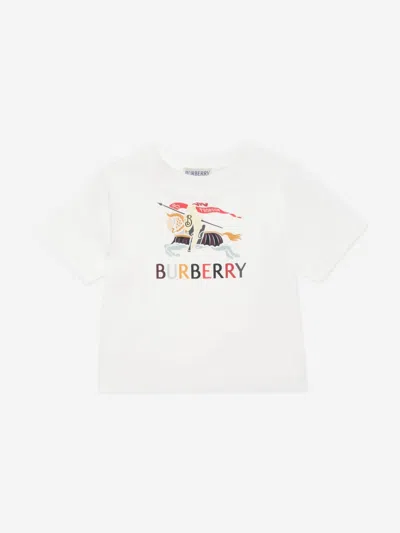 Burberry Baby Boys Cedar Colourful Ekd T-shirt In White