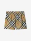 Burberry Nova-check Swim Shorts In Sand