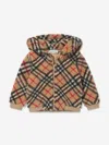 BURBERRY BABY BOYS CHECK ROLAND ZIP UP TOP