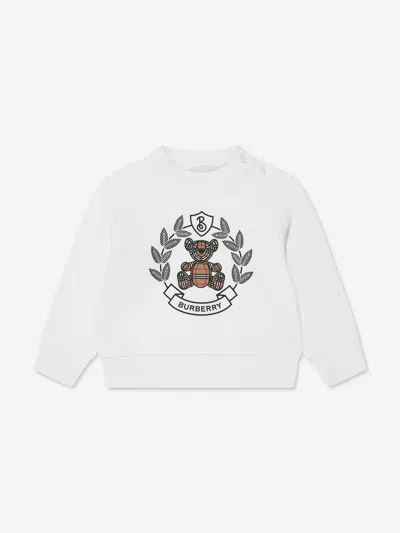 Burberry Baby Pullover Thomas Bear Aus Baumwolle In White