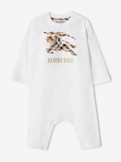 Burberry Baby Boys Jonson Check Ekd Romper In White