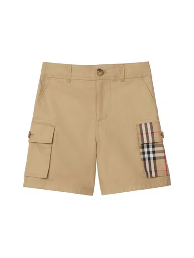 Burberry Kids' Baby Boy's, Little Boy's & Boy's Oscar Check Pocket Cargo Shorts In Brown