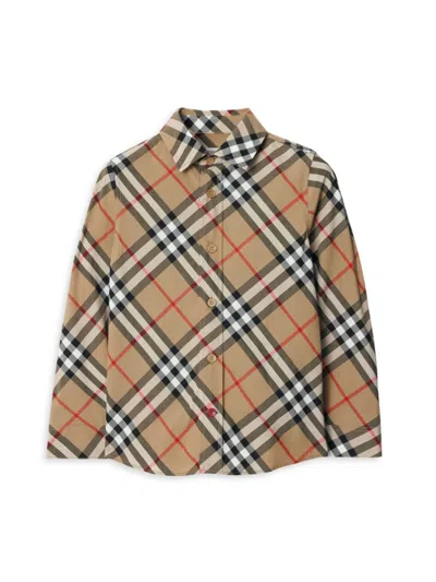 Burberry Baby Boy's, Little Boy's & Boy's Signature Check Button-up Shirt In Sand Check