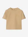 Burberry Baby Boys Mini Cedar Check Tape T-shirt In Nude