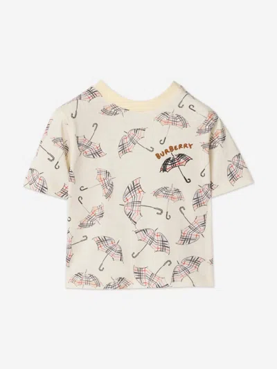 BURBERRY BURBERRY BABY BOYS MINI CEDAR UMBRELLA T-SHIRT
