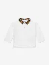 Burberry Baby Boys Mini Johane Long Sleeve Polo Shirt In White
