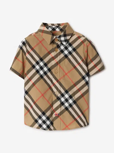 Burberry Kids'  Baby Boys Owen Essential Check Shirt In Brown
