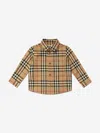 Burberry Baby Boy's & Little Boy's Check Print Button-up Shirt In Beige
