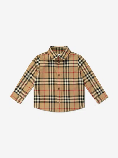 Burberry Baby Boys Owen Long Sleeve Check Shirt In Brown