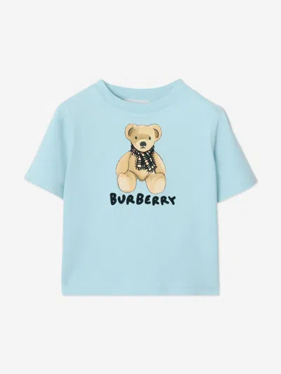Burberry Baby Boys Teddy Bear T-shirt In Blue