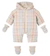 Burberry Baby  Check Down Snowsuit In Neutral