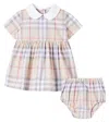 Burberry Baby  Check Dress And Bloomers Set In Brown