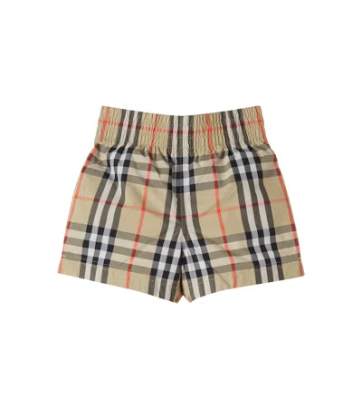 Burberry Baby  Check Shorts In Sand