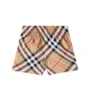 Burberry Baby  Check Swim Trunks In Neutral