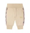 Burberry Baby Embroidered Cotton Fleece Sweatpants In Neutral
