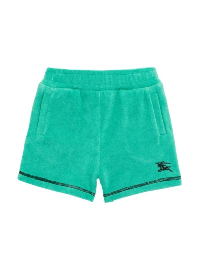 Burberry Baby's Equestrian Toweling Shorts In Bright Jade