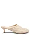 Burberry Baby Quilted Napa Equestrian Mules In Tan