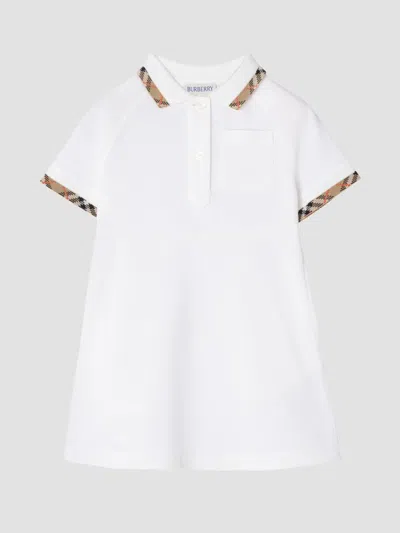 Burberry Baby Girl's & Little Girl's Check-trimmed Polo Shirtdress In White