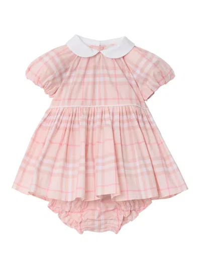 Burberry Baby Girl's Aria Check Dress & Bloomers Set In Gray
