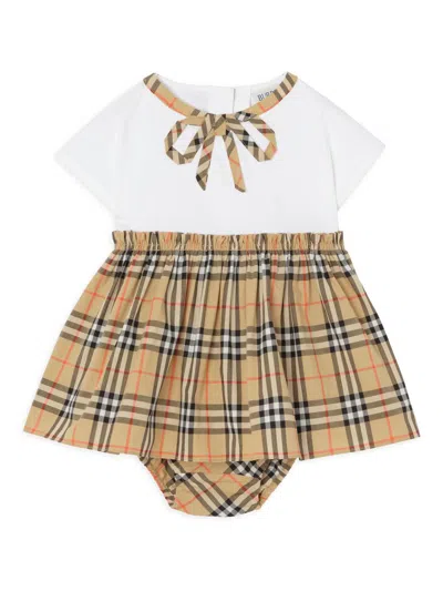 Burberry Baby Girl's Check Dress & Bloomers Set In Brown