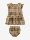 BURBERRY BABY GIRLS ARCHIVE LEANA DRESS WITH KNICKERS