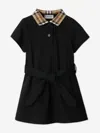 Burberry Baby Girls Astrid Check Collar Jersey Dress In In Black