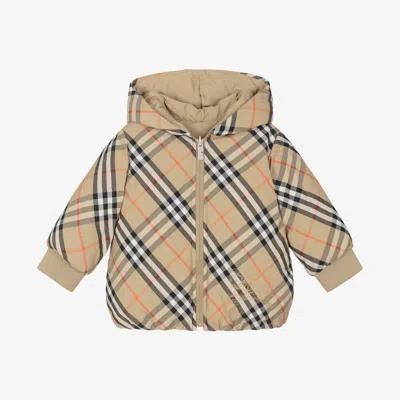 Burberry Kids' Baby Girls Beige Check Reversible Down Jacket