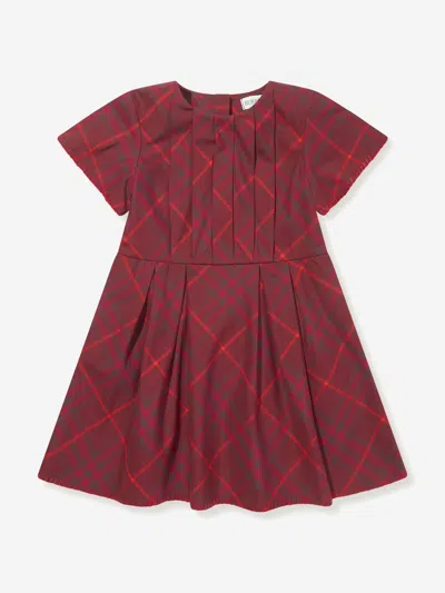 Burberry Baby Girls Check Gia Dress In Red