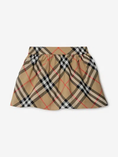 Burberry Baby Girls Check Kelsey Skirt In Brown