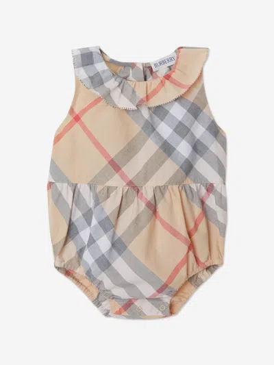 Burberry Baby Girls Check Norah Bodysuit In Multi