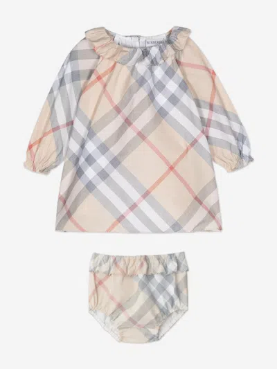 Burberry Baby Girls Emmeline Check Dress Set In Neutral