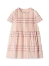 Burberry Check-print Cotton Dress In Neutral